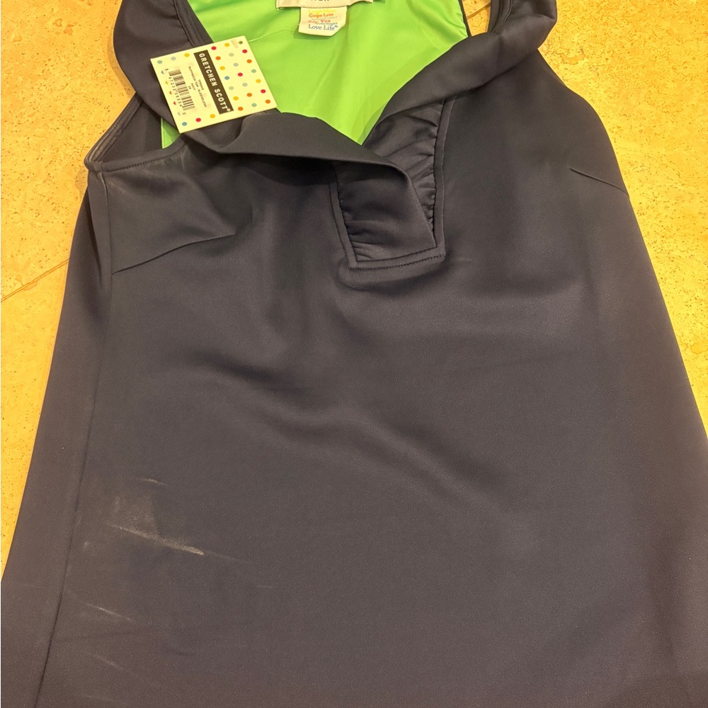 Gretchen Scott Designs Navy Sleeveless Top with Green Lining